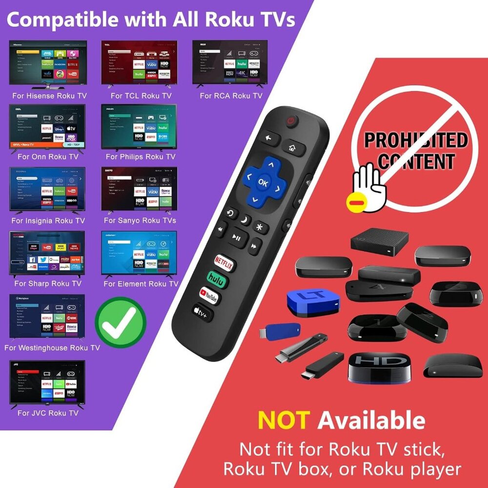 Universal Black Remote Control Set - 2 Pack - Picture 2 of 8